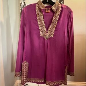 Tory Burch purple and gold Size 4 Tunic